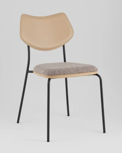 Стул обеденный Casey, темно-серый, с бежевой экокожей УТ000039573 Stool Group, бежевый/экокожа рогожка, ножки/металл/чёрный, размеры - *****