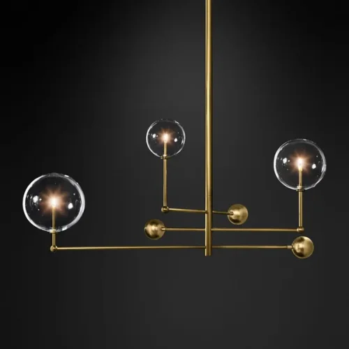 Светильник подвесной ImperiumLoft Globe Mobile 3 brass KG0835P-3 brass 109506-30 ImperiumLoft прозрачный на 3 лампы, основание латунь в стиле современный фото 2