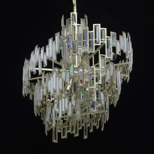 Люстра подвесная хрустальная Монарх 121010820 MW-Light прозрачная на 20 ламп, основание золотое в стиле классика  фото 9