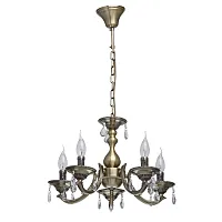 Люстра подвесная Аврора 371011605 MW-Light без плафона на 5 ламп, основание жёлтое бронзовое в стиле классический 