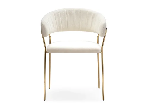 Стул на металлокаркасе Kamelia 1 white fabric / gold 15756 Woodville, белый/ткань, ножки/металл/золотой, размеры - ****600*520 фото 3