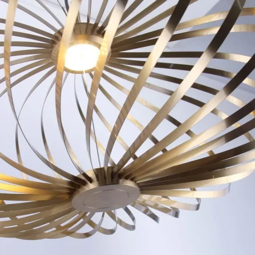 Светильник подвесной LED Spring 4680-1P Favourite золотой на 1 лампу, основание чёрное в стиле современный фото 2