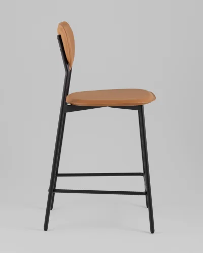Стул барный Minnie, коричневый УТ000039217 Stool Group, коричневый/экокожа, ножки/металл/чёрный, размеры - ***** фото 3