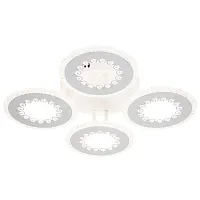 Люстра потолочная LED Dew 10233/4LED Escada прозрачная на 1 лампа, основание белое в стиле хай-тек кольца