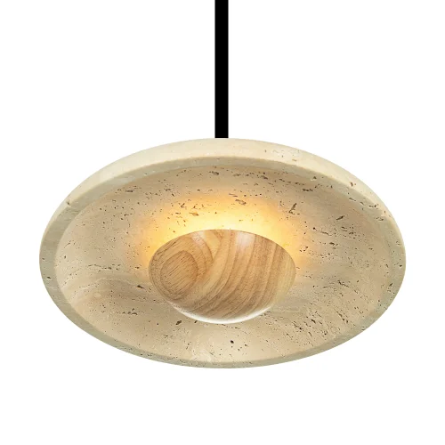 Светильник подвесной LED Mares CL246019 Citilux бежевый на 1 лампу, основание чёрное в стиле кантри лофт отражённый свет фото 2