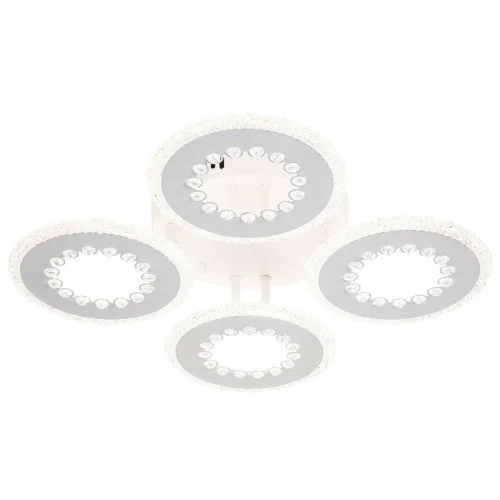 Люстра потолочная LED Dew 10233/4LED Escada прозрачная на 1 лампа, основание белое в стиле хай-тек кольца
