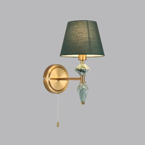 Бра с выключателем Vermont 8275/1W Lumion зелёный на 1 лампу, основание латунь в стиле классический фото 5