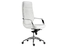 Компьютерное кресло Isida white / satin chrome 15427 Woodville, белый/экокожа, ножки/металл/хром, размеры - ****650*