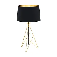 Настольная лампа CAMPORALE 39179 Eglo золотая 1 лампа, основание латунь жёлтое металл в стиле современный классический на треноге
