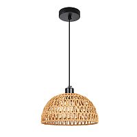 Светильник подвесной Brushwood A7086SP-1BK Arte Lamp коричневый на 1 лампу, основание чёрное в стиле кантри 