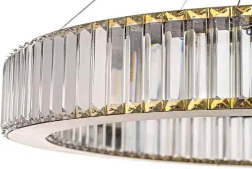 Люстра подвесная хрустальная LED Anzio L 1.5.80.100 G Arti Lampadari прозрачная на 1 лампа, основание золотое в стиле современный кольца фото 2