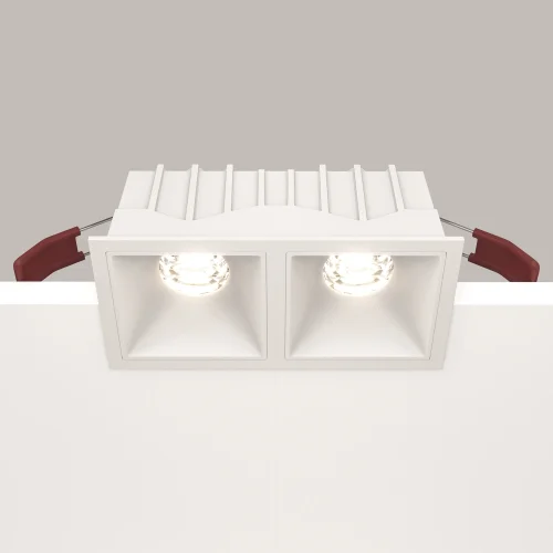 Светильник точечный Alfa LED DL043-02-10W4K-SQ-W Maytoni белый на 2 лампы, основание белое в стиле современный фото 15