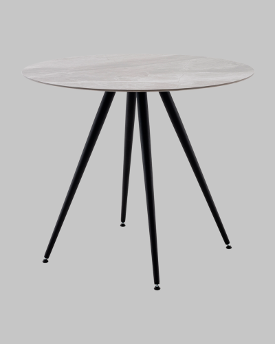 Стол Ники круглый, столешница керамика, Italian light grey 900 УТ000041257 Stool Group столешница серая из керамика