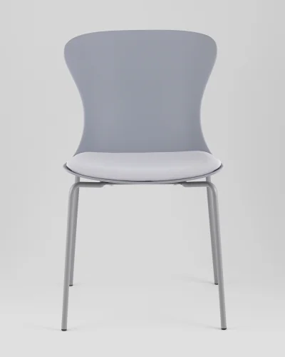 Стул Shaya, с подушкой, пластик серый УТ000040186 Stool Group, серый/экокожа пластик, ножки/металл/серый, размеры - *835**** фото 2