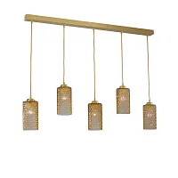 Светильник подвесной B 10030/5 Reccagni Angelo янтарный 5 ламп, основание матовое золото в стиле классический современный выдувное