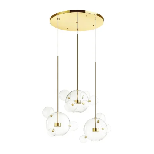 Светильник подвесной LED Bubbles 4640/36LA Odeon Light прозрачный 1 лампа, основание золотое в стиле современный каскад шар фото 2