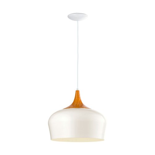 Светильник подвесной OBREGON 95383 Eglo белый 1 лампа, основание коричневое бежевое в стиле современный 