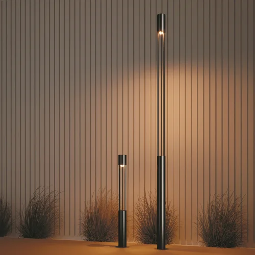 Парковый светильник LED Mill O427FL-L30GF3K Maytoni уличный IP65 графит на 1 лампу, плафон графит в стиле хай-тек современный LED фото 7