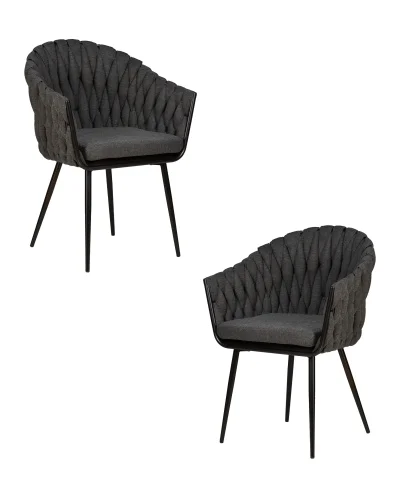 Стул обеденный набор 2 шт. SET-2 9691-LM MATILDA, цвет сиденья графитовый (LAR-275-21), цвет основания черный Dobrin, /текстиль, ножки/металл/чёрный, размеры - *860***620*560 Стул обеденный набор 2 шт. SET-2 9691-LM MATILDA, цвет сиденья графитовый (LAR-275-21), цвет основания черный Dobrin, /текстиль, ножки/металл/чёрный, размеры - *860***620*560