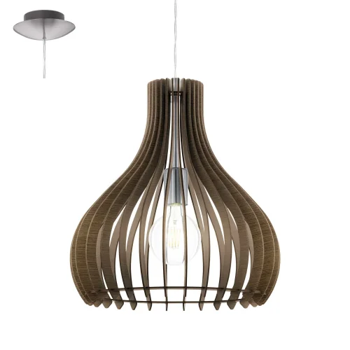 Светильник подвесной TINDORI 96259 Eglo коричневый 1 лампа, основание серое никель в стиле современный 