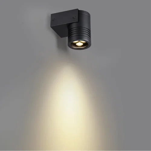 Настенный светильник уличный LED Stima 6648/6WL3 Odeon Light уличный IP67 чёрный на 1 лампу, плафон чёрный в стиле минимализм LED фото 3