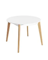 Стол Rondo, 100-135*100, бук/белый УТ000035280 Stool Group столешница белая из дсп