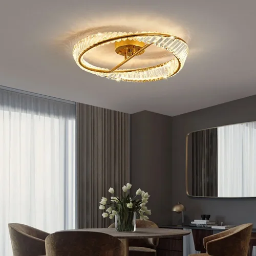 Люстра потолочная BERTOLDA CH D50 223695-23 ImperiumLoft прозрачная на 1 лампу, основание латунь в стиле современный фото 7