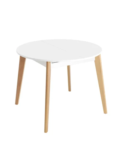 Стол Rondo, 100-135*100, бук/белый УТ000035280 Stool Group столешница белая из дсп