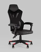 Кресло спортивное TopChairs Айронхайд, красный УТ000036993 Stool Group, чёрный/экокожа, ножки/пластик/чёрный, размеры - 430*1280***700*630