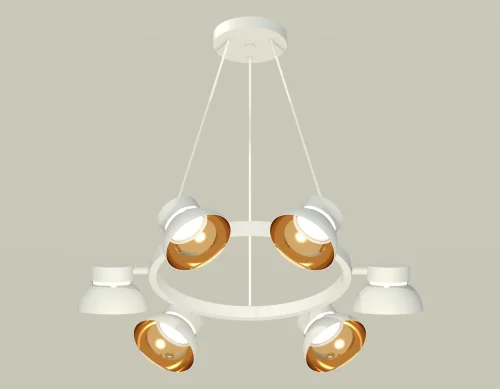 Светильник подвесной XB9191101 Ambrella light золотой белый 6 ламп, основание белое в стиле хай-тек современный 
