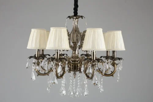 Люстра подвесная Catanzaro OML-30813-08 Omnilux бежевая на 8 ламп, основание бронзовое в стиле классический фото 8