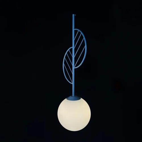 Светильник подвесной LEAF A Голубой 178148-26 ImperiumLoft белый 1 лампа, основание голубое в стиле современный скандинавский  фото 2
