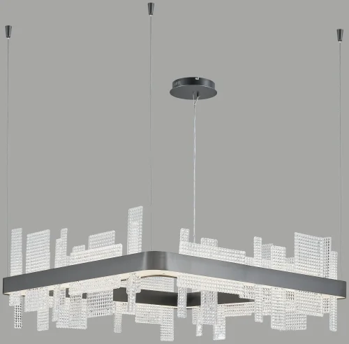 Люстра подвесная LED Lotta WE461.02.023 Wertmark прозрачная на 1 лампа, основание чёрное в стиле современный 
