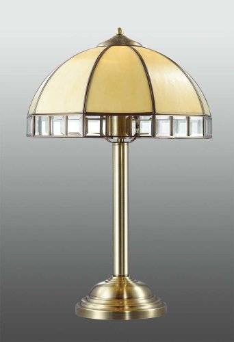 Настольная лампа Шербург-1 CL440811 Citilux бежевая 1 лампа, основание жёлтое бронзовое металл в стиле кантри тиффани 