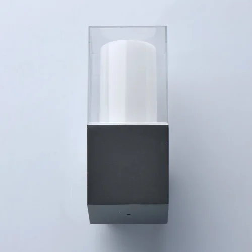 Настенный светильник уличный LED Меркурий 807023301 DeMarkt уличный IP44 серый на 1 лампу, плафон прозрачный в стиле современный LED фото 4