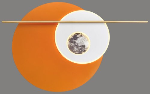Бра LED с пультом 465-071-03 Velante белый оранжевый на 1 лампа, основание оранжевое белое в стиле современный хай-тек с пультом