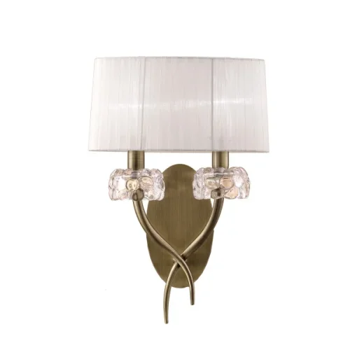 Бра LOEWE ANTIQUE BRASS 4734 Mantra белый на 2 лампы, основание бронзовое в стиле современный 