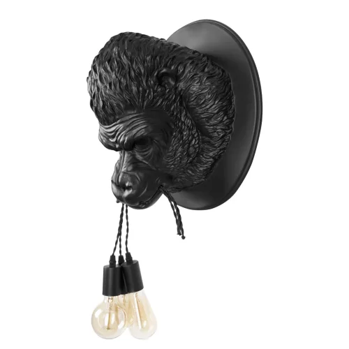 Бра Gorilla 10178 Black LOFT IT без плафона на 3 лампы, основание чёрное в стиле современный обезьяна фото 5