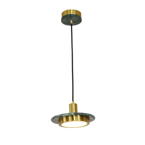 Светильник подвесной LED 0797PL-1GR Milosh Tendence зелёный золотой 1 лампа, основание зелёное золотое в стиле хай-тек современный 