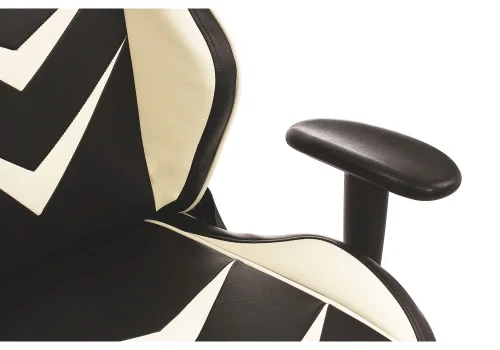 Кресло игровое Racer черное / бежевое 1857 Woodville, бежевый/искусственная кожа, ножки/металл/чёрный, размеры - *1280***700*570 фото 9