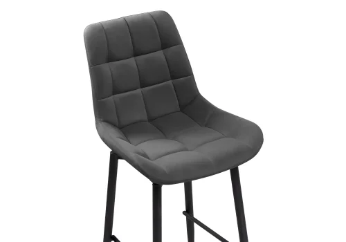 Полубарный стул Алст К крутящийся темно-серый / черный 502127 Woodville, серый/велюр, ножки/металл/чёрный, размеры - ****500*580 фото 6