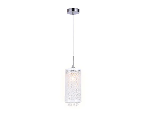 Светильник подвесной TR3636 Ambrella light белый 1 лампа, основание хром в стиле хай-тек современный  фото 2