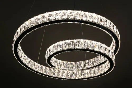 Люстра с пультом Zuari OML-46903-86 Omnilux прозрачная на 1 лампу, основание хром в стиле хай-тек с пультом кольца фото 5