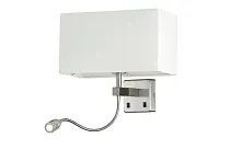 Бра c выключателем LED JEWEL AP2 WH Crystal Lux белый на 1 лампу, основание хром в стиле современный гибкая ножка