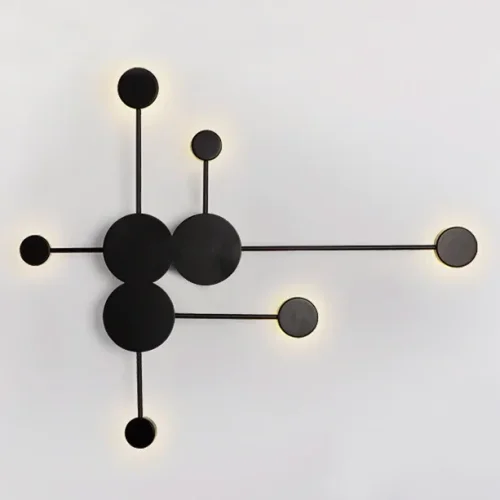 Бра Pin Wall Light 6 123261-22 ImperiumLoft чёрный на 6 ламп, основание чёрное в стиле винтаж лофт 