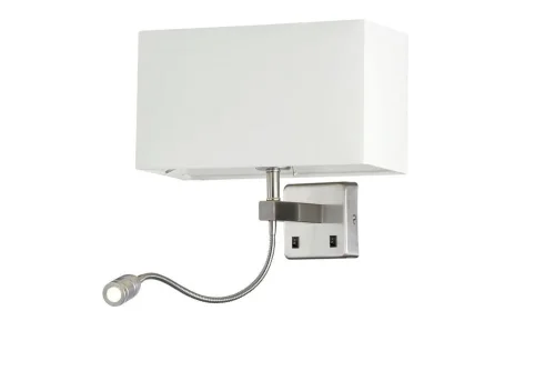 Бра c выключателем LED JEWEL AP2 WH Crystal Lux белый на 1 лампу, основание хром в стиле современный гибкая ножка