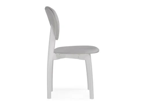 Деревянный стул Вакимо ткань tenerife silver / белый 615247 Woodville, серый/ткань, ножки/массив дерева/белый, размеры - *850**** фото 4