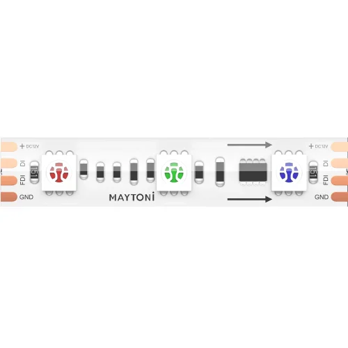Светодиодная лента 12В 5050 14,4Вт/м RGB 5м IP 67 201244 Maytoni цвет LED K, световой поток Lm