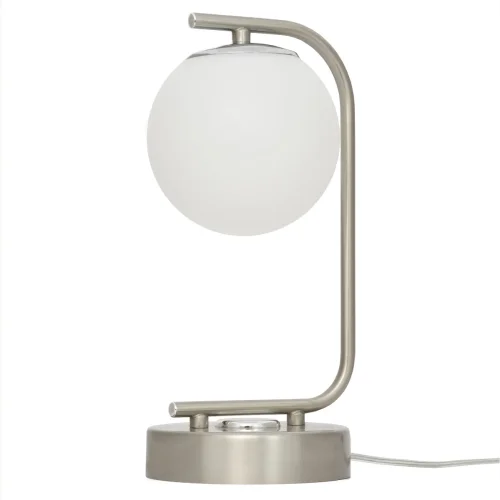 Настольная лампа LED Адам CL228A811 Citilux белая 1 лампа, основание матовое хром металл в стиле современный молекула шар яндекс алиса фото 4