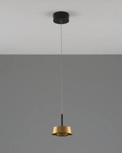 Светильник подвесной LED Luma V10857-PL Moderli золотой 1 лампа, основание чёрное в стиле современный  фото 2